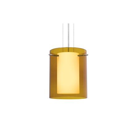 BESA LIGHTING Pahu 8 Cable Pendant, Trans. Armagnac/Opal, Satin Nickel Finish, 1x11W LED 1KG-G00607-LED-SN